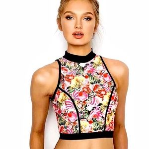 NWT Victoria’s Secret x Mary Katrantzou Limited Edition high neck sport crop top